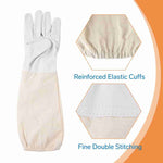 Thickened Goatskin Bee Gloves  with Canvas Long Sleeves-1 Pair