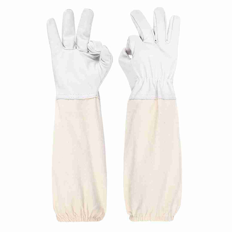 Thickened Goatskin Bee Gloves  with Canvas Long Sleeves-1 Pair