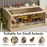 Wooden Hamster Cage Transparent Small Animal Cage Pet House 15" x 11" x 11"